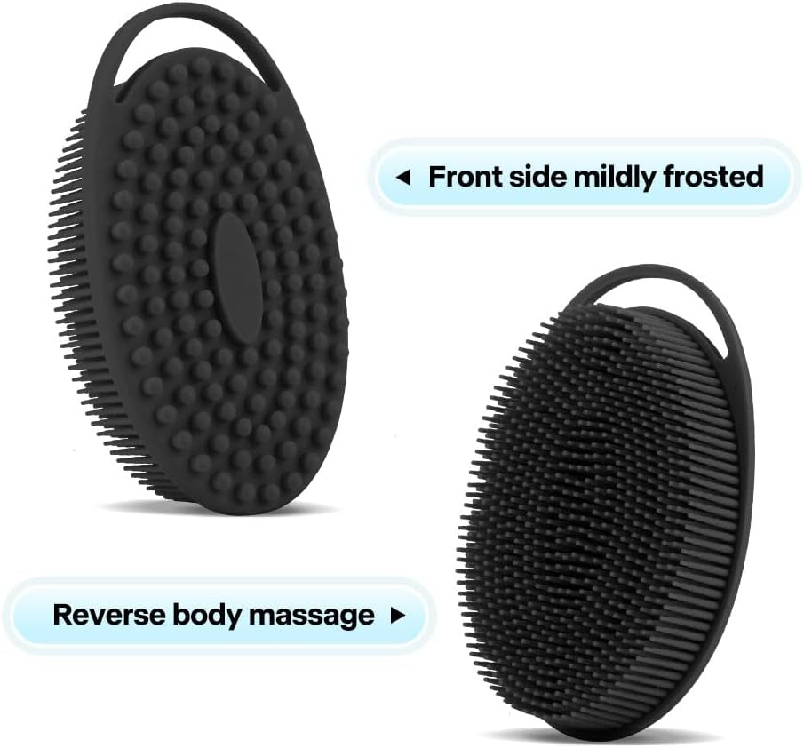 Silicone Body Scrubber, Exfoliating Body Scrubber Silicone, 3Pack Soft Loofah Silicone Body Scrubbers for Use in Shower, Shower Scrubber for Body, Silicone Scrubber Men Women for All Skin