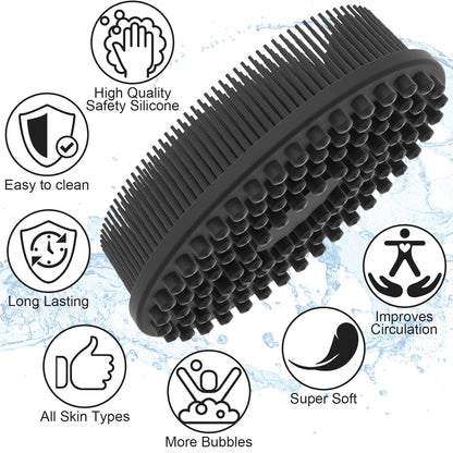 Soft Silicone Body Scrubber, Exfoliating Shower Scrubber for Cleansing Skin, Lathers Well