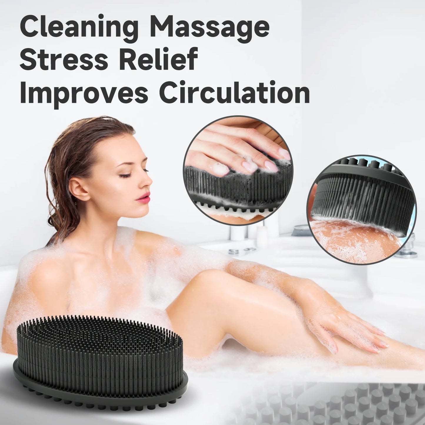 Soft Silicone Body Scrubber, Exfoliating Shower Scrubber for Cleansing Skin, Lathers Well
