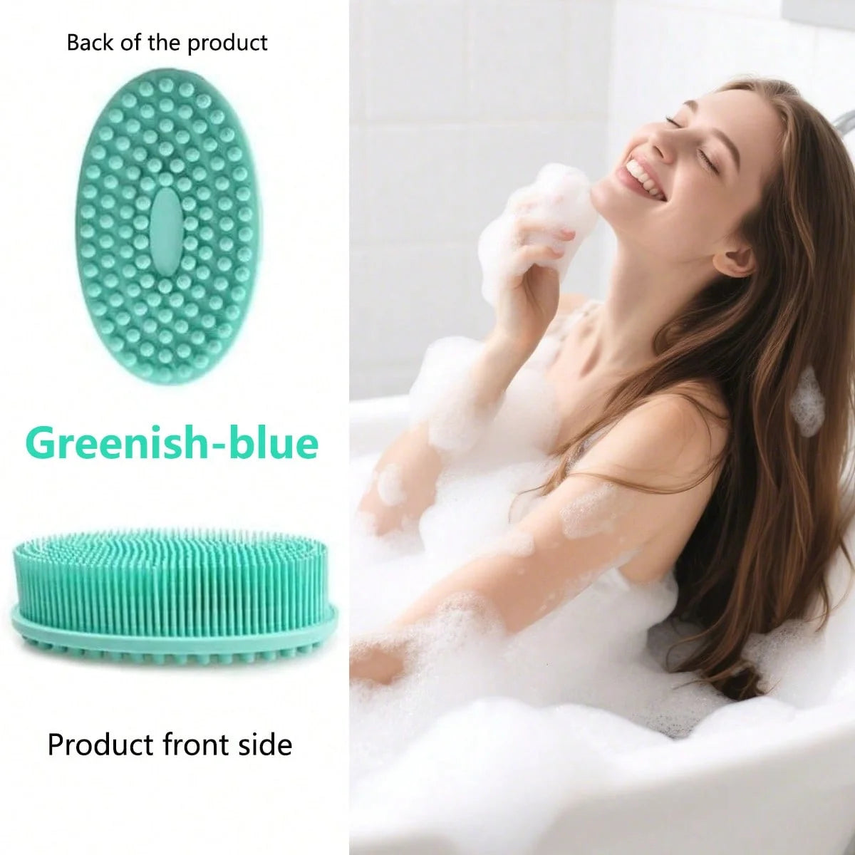 Silicone Body Scrubber Bath Shower Sponge Dry Bath Brush for Body Massager Bast Exfoliating Silicone Bathing Scrubber Body Brush