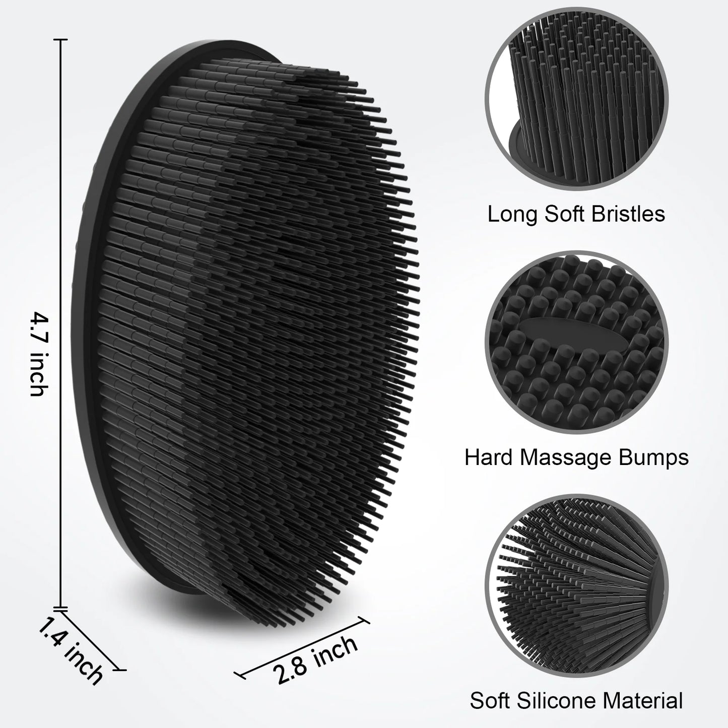 Soft Silicone Body Scrubber, Exfoliating Shower Scrubber for Cleansing Skin, Lathers Well