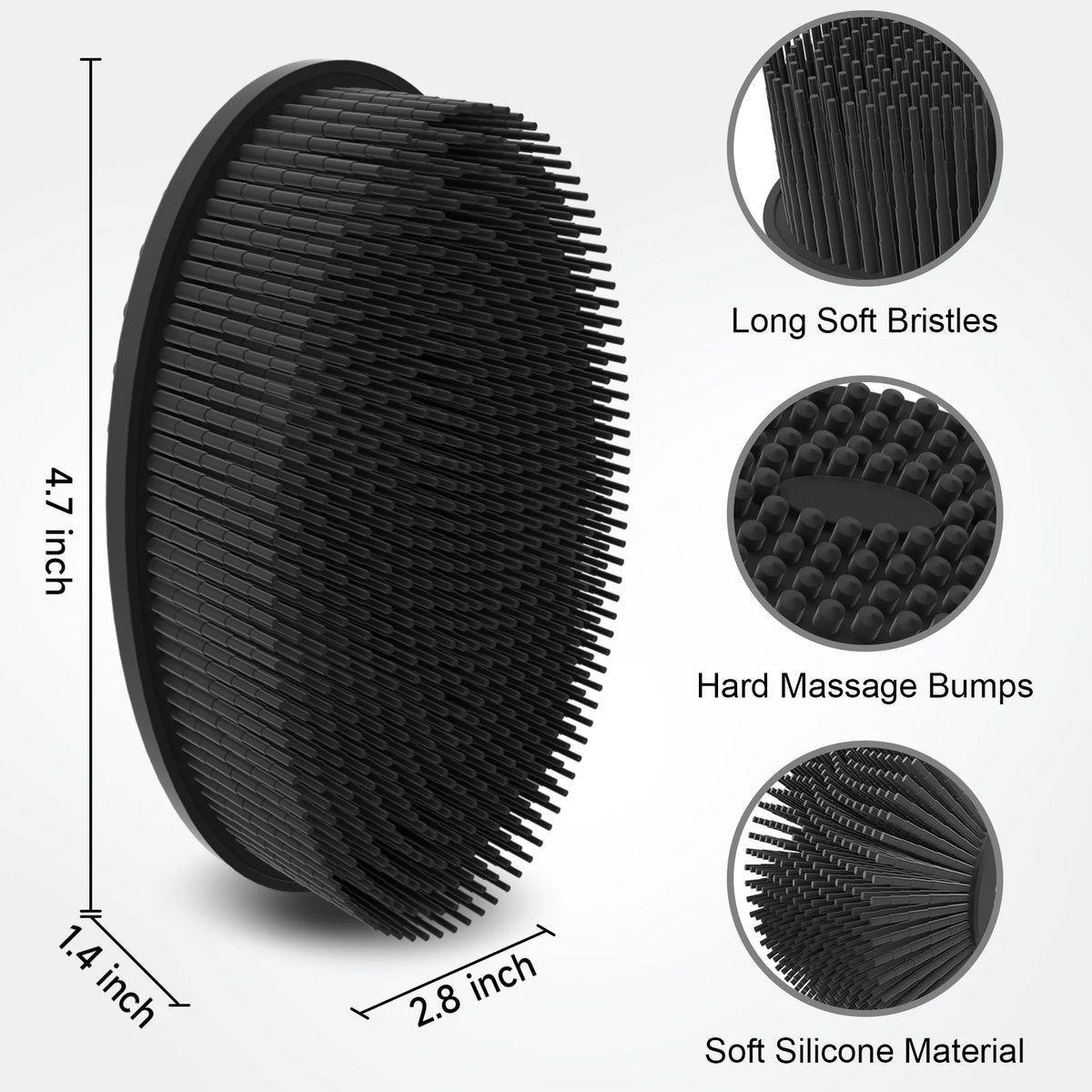 Soft Silicone Body Scrubber, Exfoliating Shower Scrubber for Cleansing Skin, Lathers Well